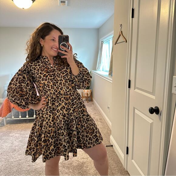 Tuckernuck Mille Resort & Travel Brown Leopard Cheetah Animal Mini Dress XS - Picture 4 of 12